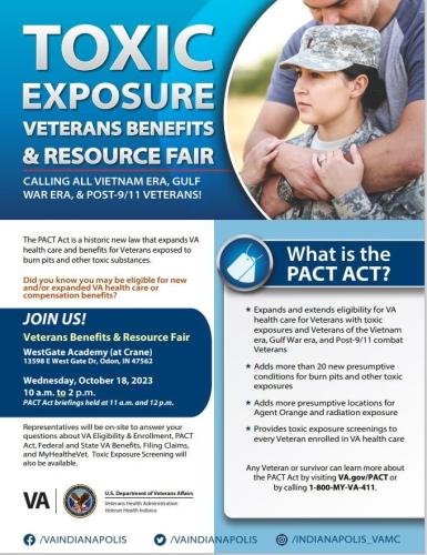 Oden, Indiana - Oct 18, 2023 - Toxic Exposure Veterans Benefits Resource Fair