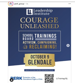 Glendale, California - Oct 9, 2023 - Leadership Institute and PERK - School Board Training - Activism, Campaigns and Reclaiming