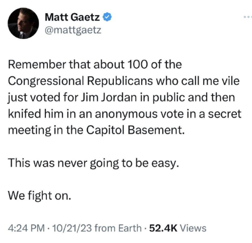 Matt Gaetz on Jordan
