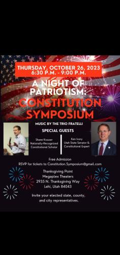 Lehi, Utah - Oct 26, 2023 - A Night of Patriotism - Constitution Symposium