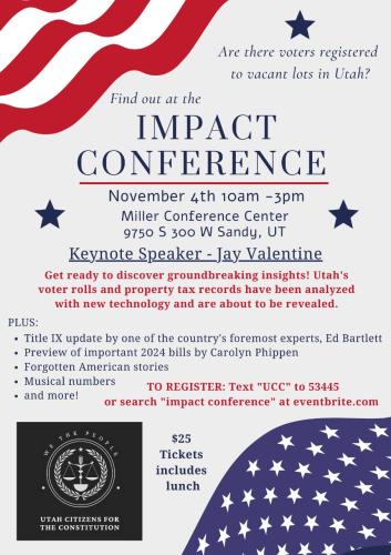 Sandy, Utah - Nov 4, 2023 - Impact Conference