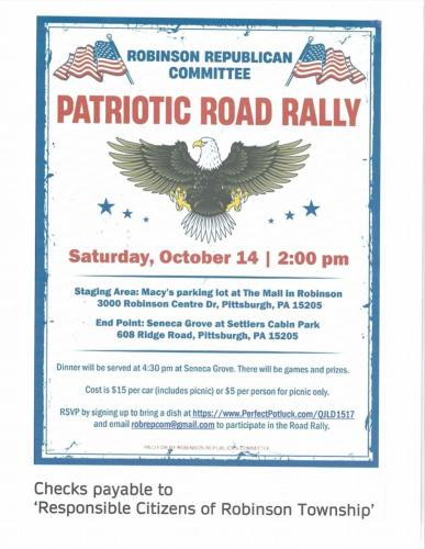 Pittsburgh, Pennsylvania - Oct 14, 2023 - Robinson Republican Committee - Patriotic Road Rally