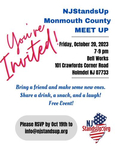 Holmdale, New Jersey - Oct 20, 2023 - Stand Up Monmouth County Meet Up