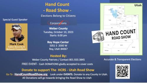 Roy, Utah - Oct 10, 2023 - Weber County Patriots - Hand Count Road Show