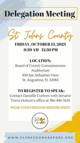 St. Augustine, Florida - Oct 13, 2023 - Freedom Keepers Delegation Meeting