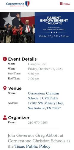 San Antonio, Texas - Oct 27, 2023 - Parent Empowerment Tailgate