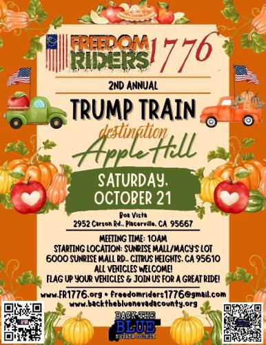 Placerville, California - Oct 21, 2023 - Freedom Riders 1776 - Trump Train