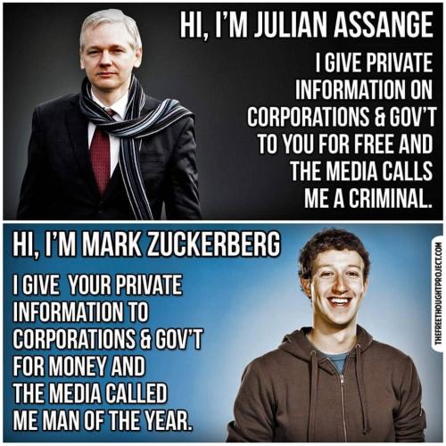 julian assange vs zuckface zuckerberg private information for money