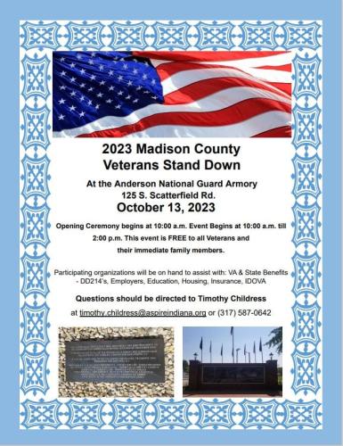 Anderson, Indiana - Oct 13, 2023 - Veterans Stand Down