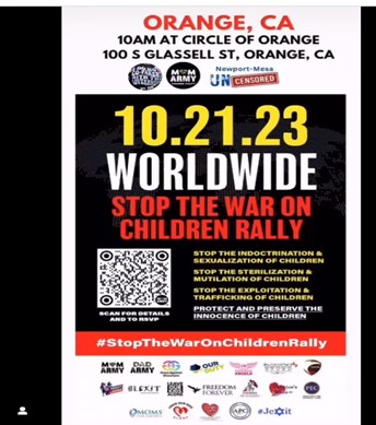 Orange, California - Oct 21, 2023 - Stop the War on Children Rally