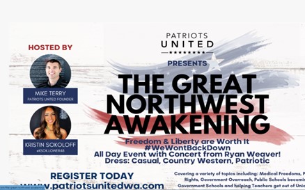 Ridgefield, Washington - Oct 21, 2023 - Patriots United Presents The Great Northwest Awakening