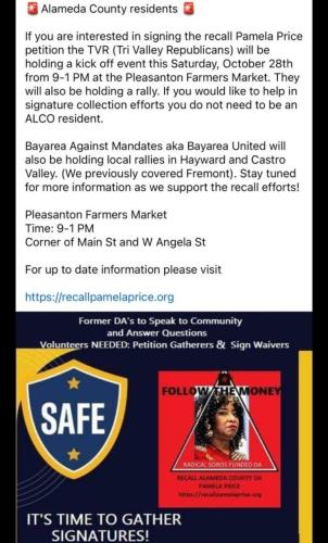 Alameda, California - Oct 28, 2023 - Recall DA Pamela Price Recall Signature Gathering