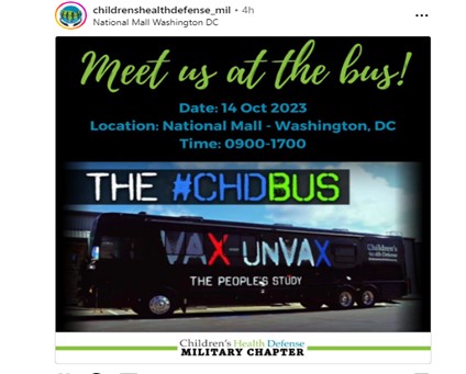 Washington, DC - Oct 14, 2023 - CHD Bus at National Mall