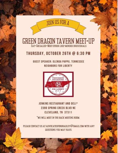 Cleveland, Tennessee - Oct 26, 2023 - Meeting of Tennessee Neighbors for Liberty