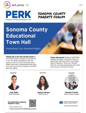 Rohnert Park, California - Oct 14, 2023 -  Sonoma County Educational Town Hall