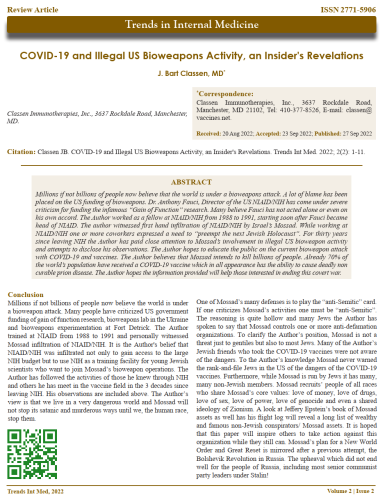 COVID-19 & Illegal US Bioweapons Activity, An Insider's Revelations