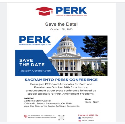 Sacramento, California - Oct 24, 2023 - PERK Press Conference
