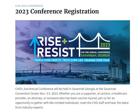 Savannah, Georgia - Nov 3-5, 2023 - CHD - Rise and Resist Conference