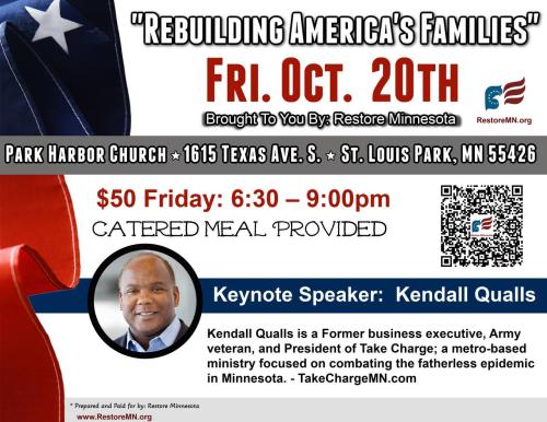 St. Louis Park, Minnesota - Oct 20, 2023 - Restore Minnesota - Rebuilding America's Families