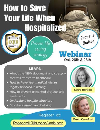 Webinar - Oct 26 & 27, 2023 - How to Save Your Life When Hospitalized