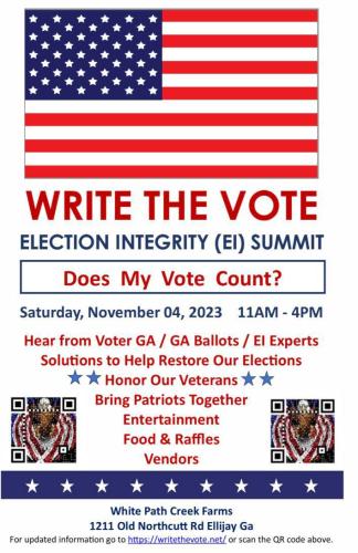 Ellijay, Georgia - Nov 4, 2023 - Election Integrity Summit