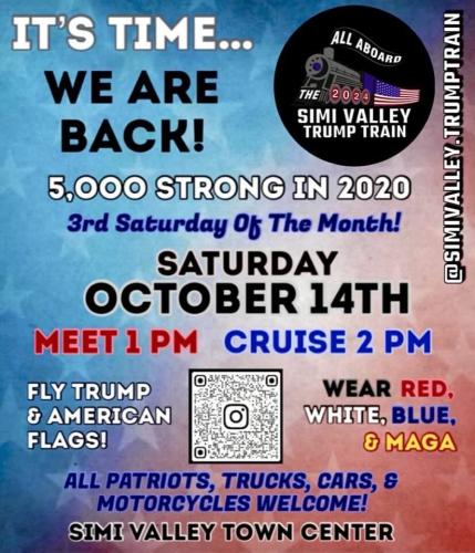 Simi Valley, California - Oct 14, 2023 - Simi Valley Trump Train