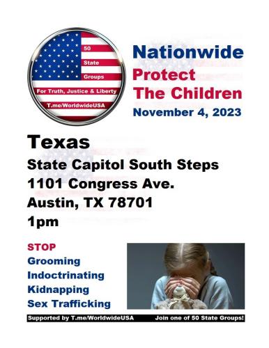 Austin, Texas - Nov 4, 2023 - Nationwide Protect the Children Event