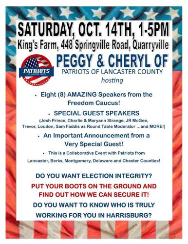 Quarryville, Pennsylvania - Oct 14, 2023 - Patriots of Lancaster County Event