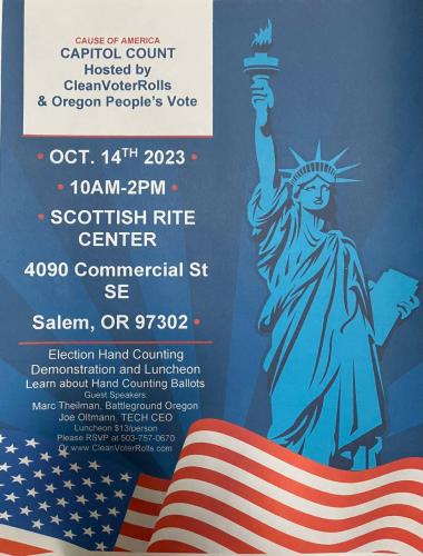 Salem, Oregon - Oct 14, 2023 - Election Hand Counting Demonstration