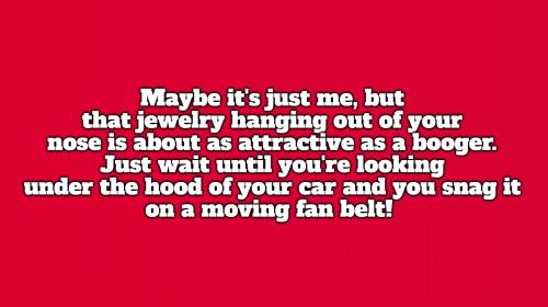 boogers and nose rings