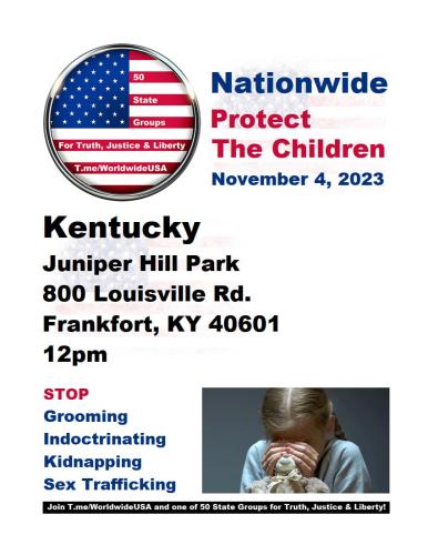 Frankfort, Kentucky - Nov 4, 2023 - Nationwide Protect the Children Event