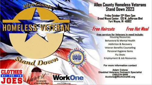 Fort Wayne, Indiana - Oct 13, 2023 - Homeless Veterans Stand Down