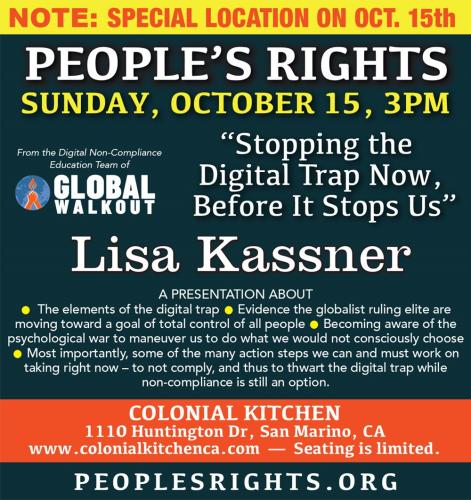 San Marino, California - Oct 15, 2023 - People's Rights - Stopping the Digital Trap Now Before it Stops US