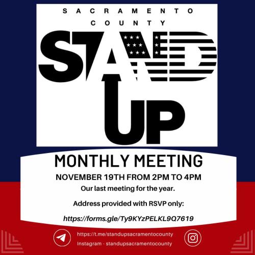 Sacramento, California - Nov 19, 2023 - Stand Up Sacramento Meeting