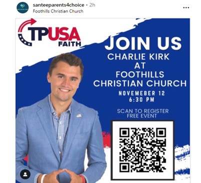 El Cajon, California - Nov 12, 2023 - TPUSA - Charlie Kirk