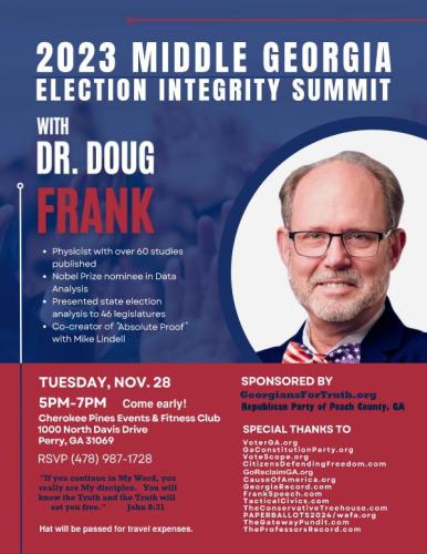 Perry, Georgia - Nov 28, 2023 - 2023 Middle Georgia Election Integrity Summit