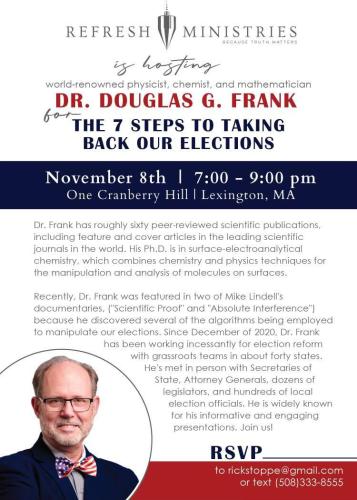 Lexington, Massachusettes - Nov 8, 2023 - Dr. Douglas Frank