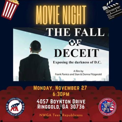 Ringgold, California - Nov 27, 2023 - Movie Night - The Fall of Deceit - Exposing the Darkness of D.C.