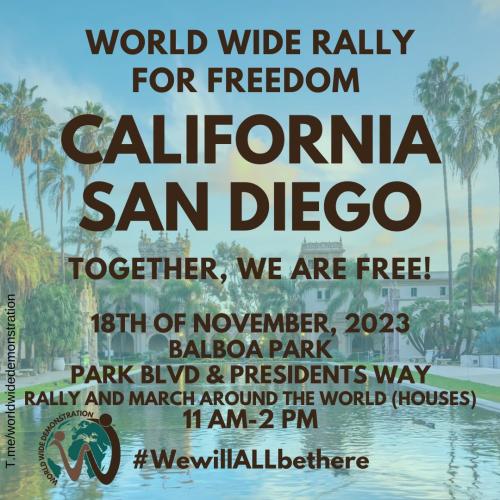 San Diego, California - Nov 18, 2023 - Rally for Freedom