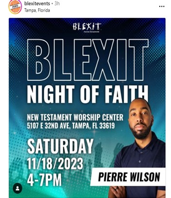 Tampa, Florida - Nov 18, 2023 - BLEXIT - Night of Faith