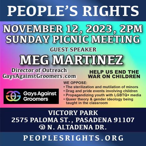 Pasadena, California - Nov 12, 2023 - People's Rights Picnic Meeting