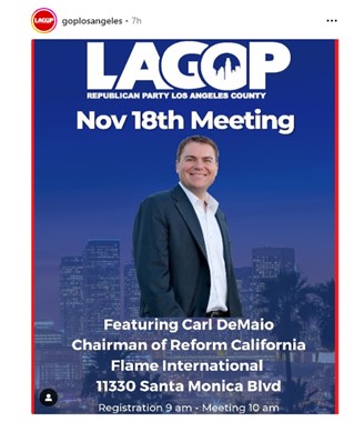 Los Angeles, California - Nov 18, 2023 - LAGOP Meeting