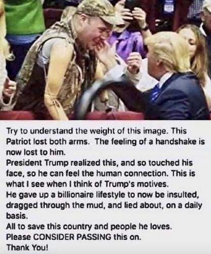 Trump with wounded veteran