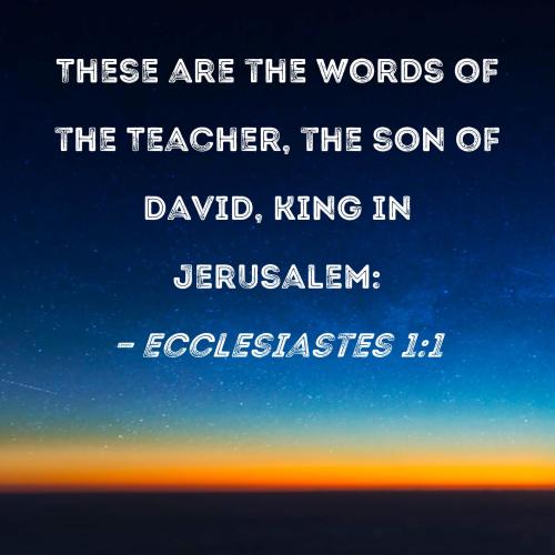 Ecclesiastes 1_1