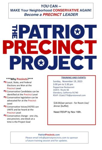 Glendora, California - Nov 19, 2023 - Patriot Precinct Project