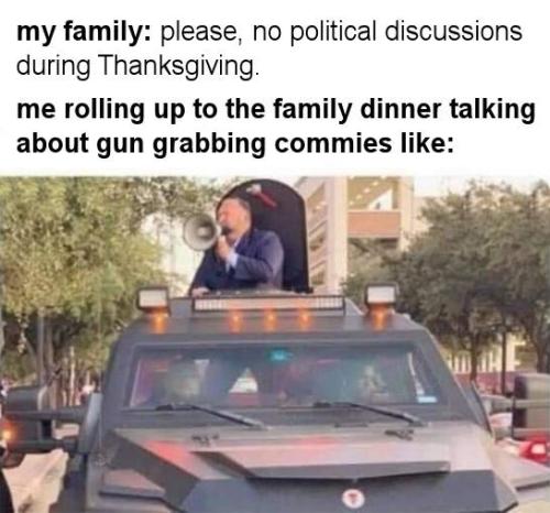 please no political discussions during Thanksgiving