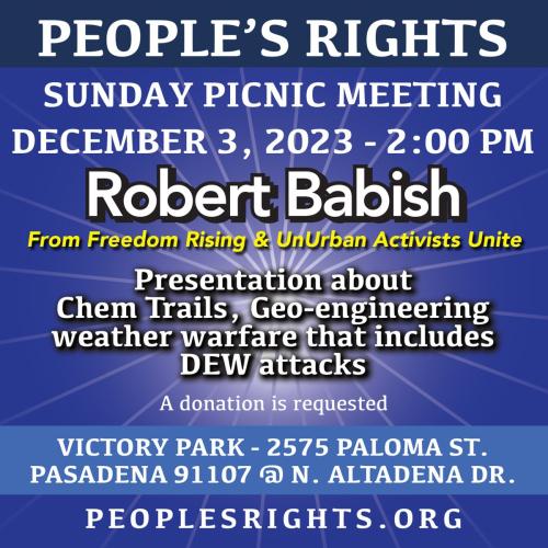 Pasadena, California - Dec 3, 2023 - People's Rights Picnic Meeting - Robert Babish