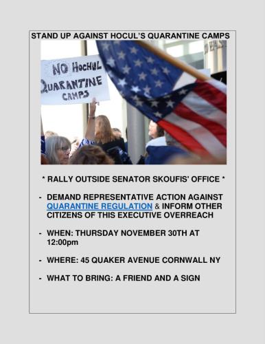 Cornwall, New York - Nov 30, 2023 - Rally Against Hocul's Quaranteine Camps