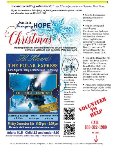 Templeton, California - Nov 27 - Dec 12, 2023 - Volunteer - Christmas Care Packages  for Victims of Trauma or Abuse