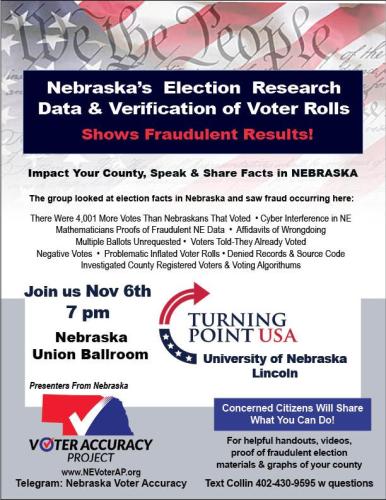 Lincoln, Nebraska - Nov 6, 2023 - Election Integrity Presentation